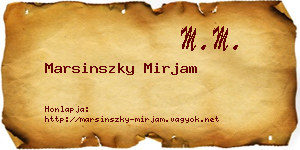 Marsinszky Mirjam névjegykártya